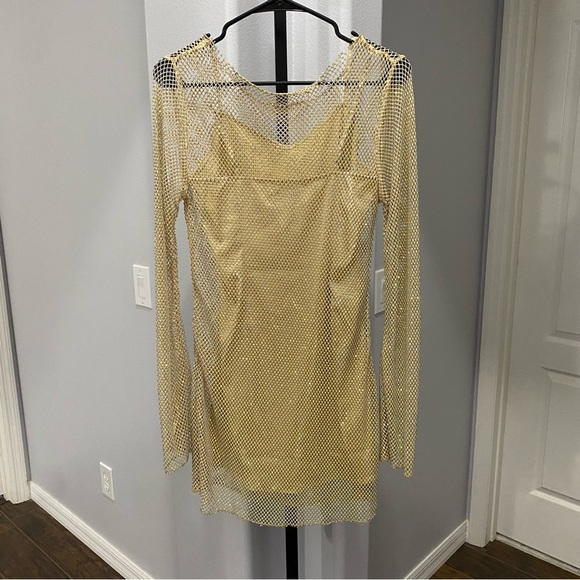 Show Me Your Mumu Iconic Mini in Nude Glitz Size XS Evening Cocktail NWOT - Picture 8 of 9